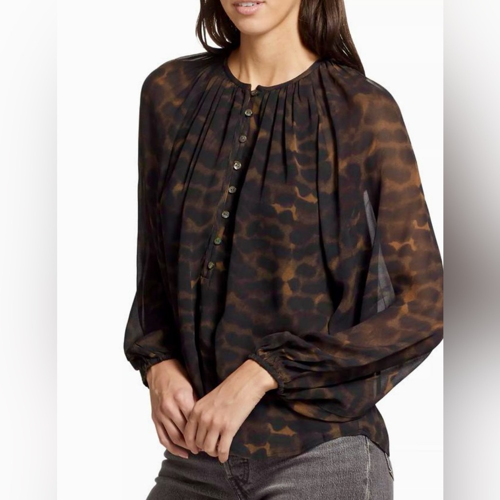 Rails Brown and Black Sheer Blouse - Picture 5 of 16